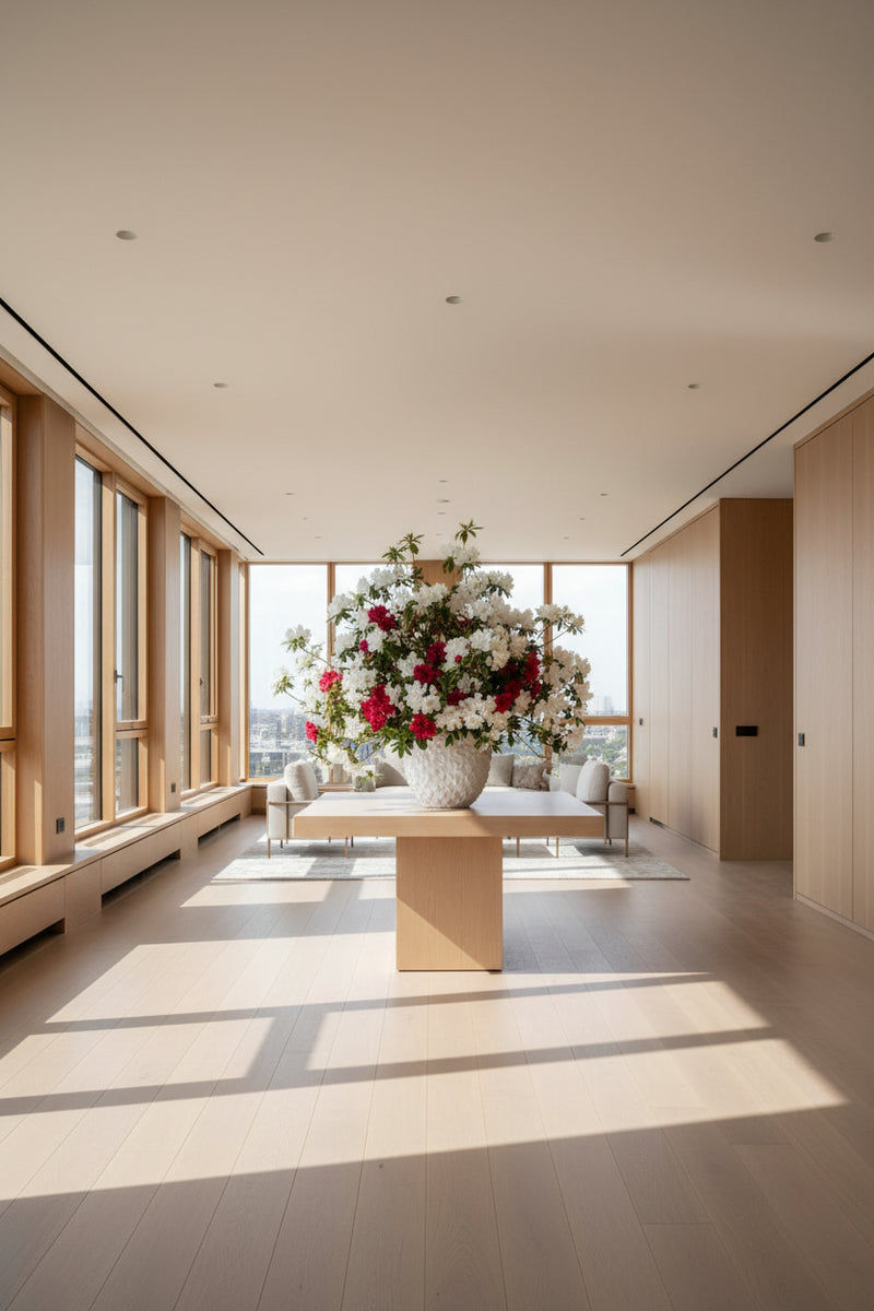 Floral arrangement with white and pink flowers